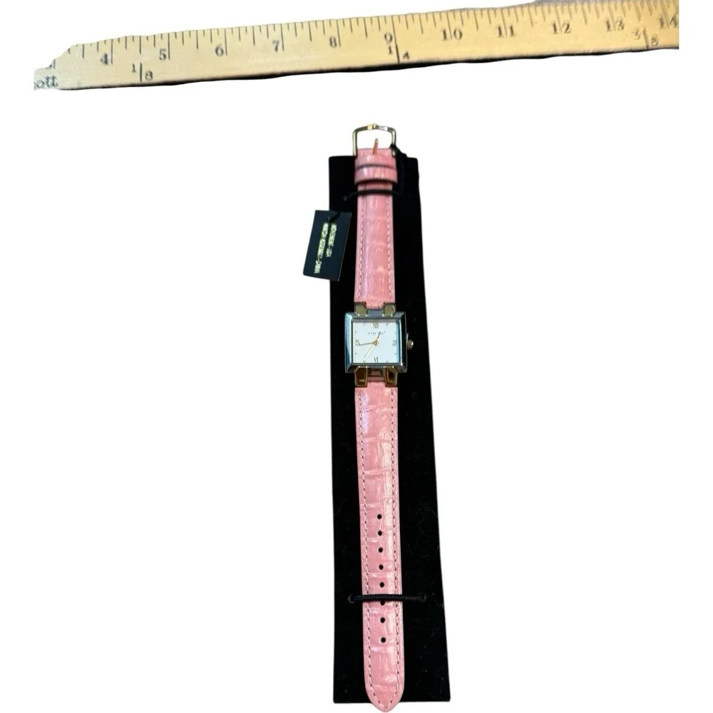 Mary Kay Analog Watch Pink Buckle Band Silver/Gold‎ Tone Roman Numerals
